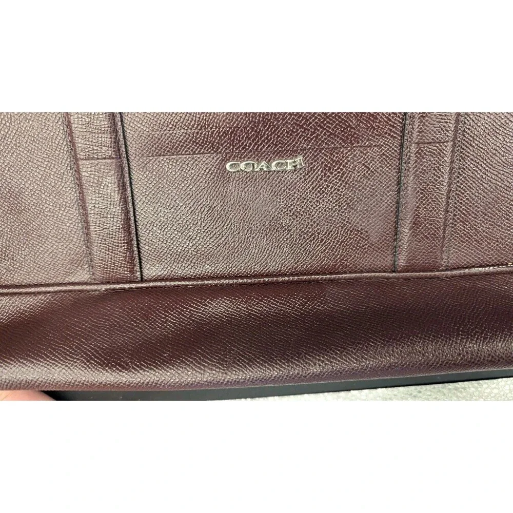 COACH F59141 Metropolitan Crossgrain Brown Leather Briefcase Laptop Bag - READ!